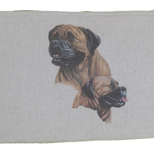 Bullmastiff Breed of Dog Universal Padded Hemp Cotton Fabric Storage Tablet Case / Pouch Perfect Gift