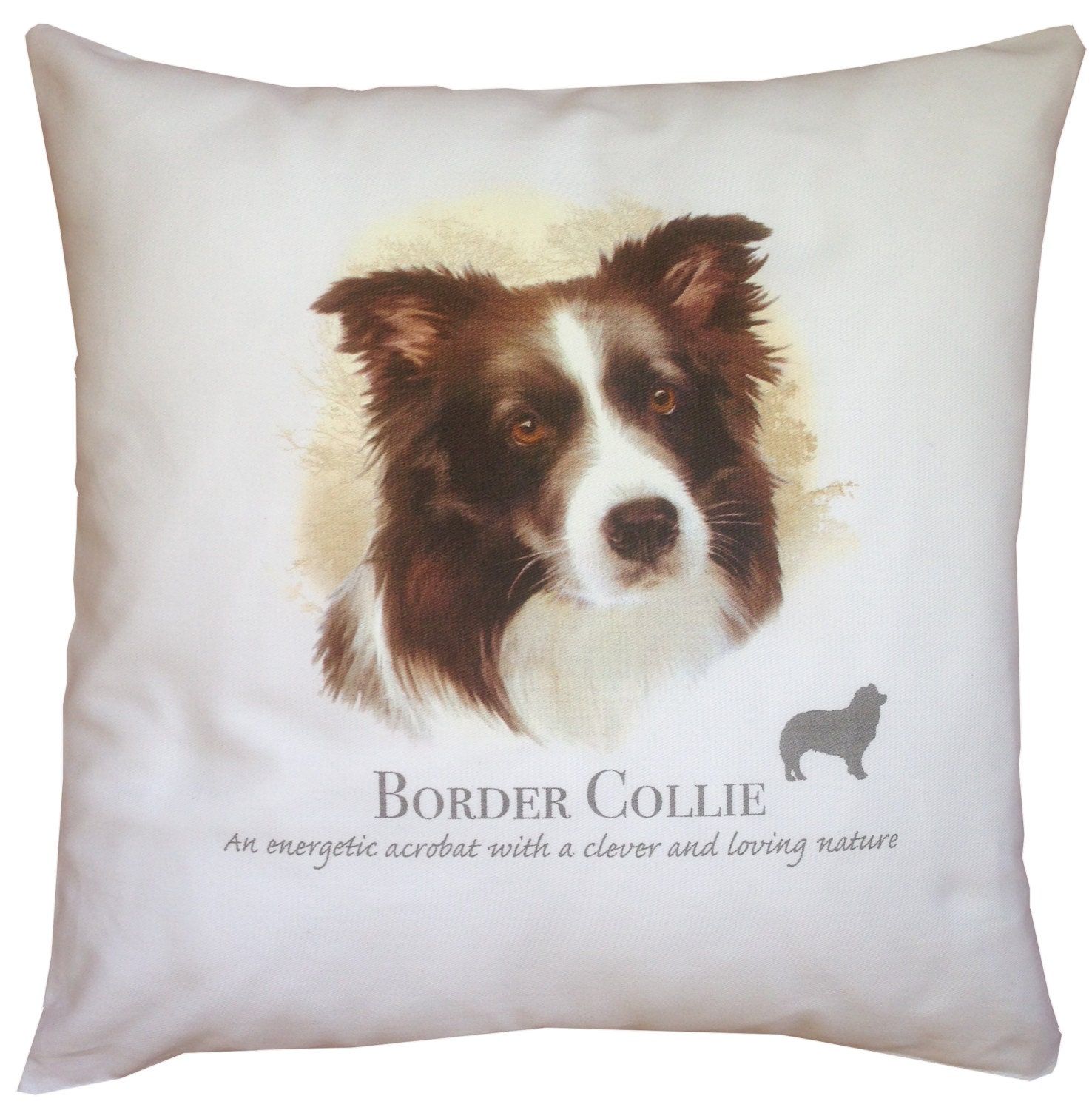Border Collie Dog 100 Cream or White Cotton Cushion Cover With Zip Perfect Gift Etsy Australia