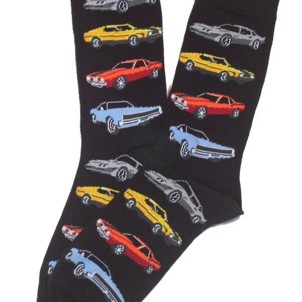 Qualität Socken Serie Muscle Cars Mitte Waden Socken auf Schwarz Unisex Perfektes Geschenk