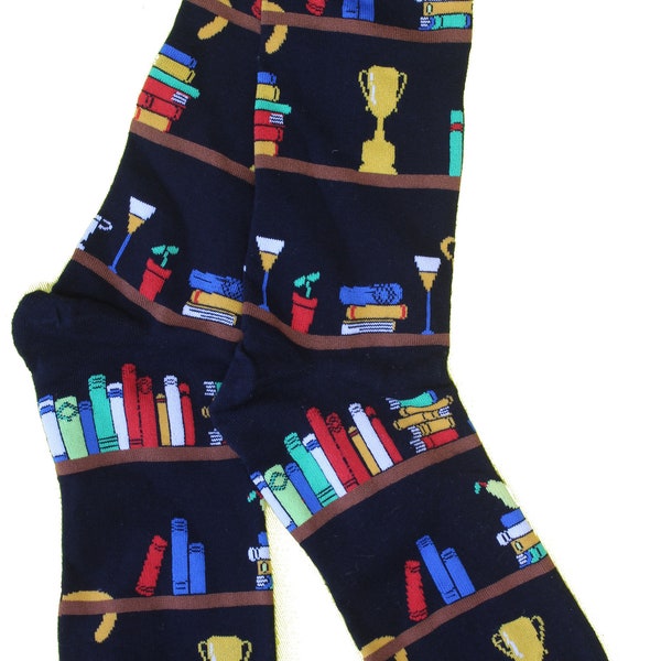 Book Library Librarian Themed Mid Calf Socks Design Unisex Perfect Gift
