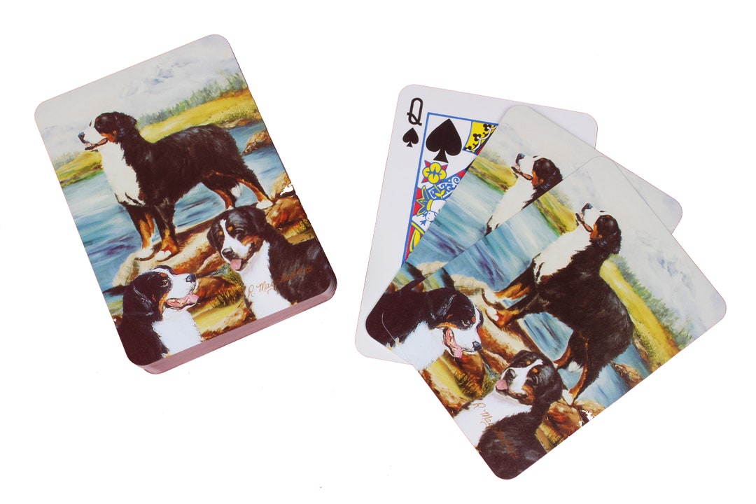 Bernese Mountain Dog Breed of Dog Pack of Playing Cards Game Design by