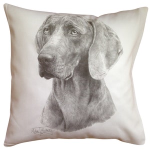 Weimaraner MS Cotton Cushion Cover - Cream or White Cover - Gift Item