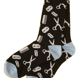 Barber Themed Mid Calf Socks Design Unisex Perfect Gift