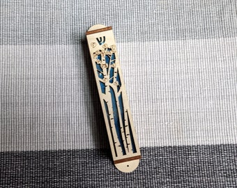 Aspen Tree Laser Cut Wood Mezuzah - 1 inch // Bat/Bar Mitzvah Gift // Wedding Present