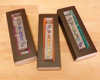 Personalized Rainbow Fireworks Mezuzah - 1 inch // Birthday Gift // Wedding Present