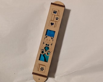Teddy Bear Mezuzah - 1 inch // Birthday Gift // Baby Shower // Child Bedroom