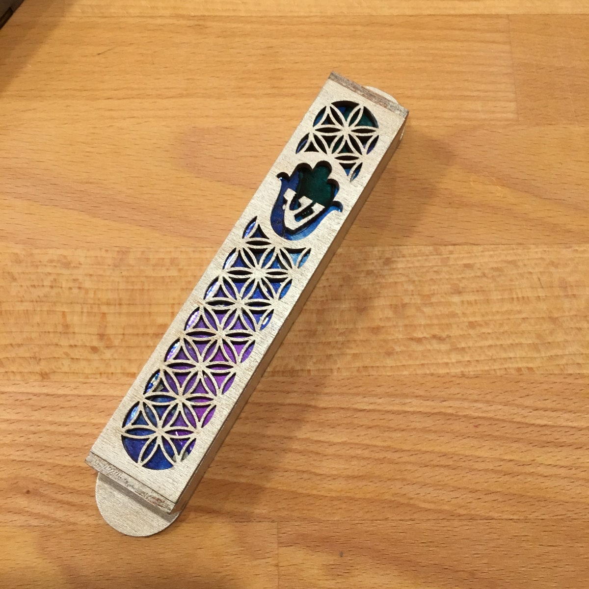 Silver Painted Wooden Hamsa Mezuzah - 1 Inch // Housewarming // Jewish Wedding Gift - Etsy