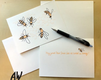 Honey Bee Rosh Hashanah Card