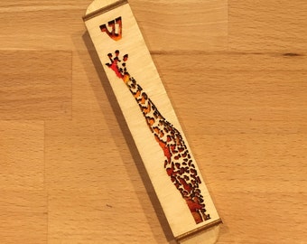 Wooden Giraffe Mezuzah - 1 inch // Birthday Gift // Baby Shower