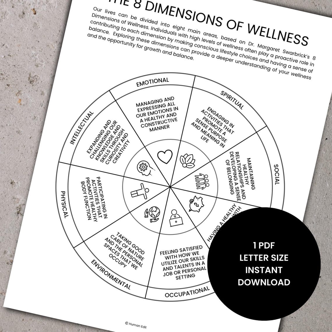 Wellness Handout.pdf Dimensions of Wellness • Therapy Handout • Counseling Worksheet ...