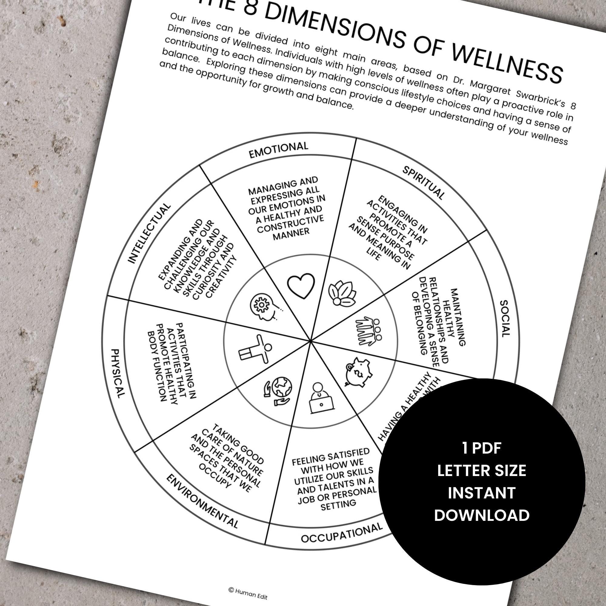 9 Dimensions Worksheet.pdf Dimensions of Wellness • Therapy Handout • Counseling Worksheet ...