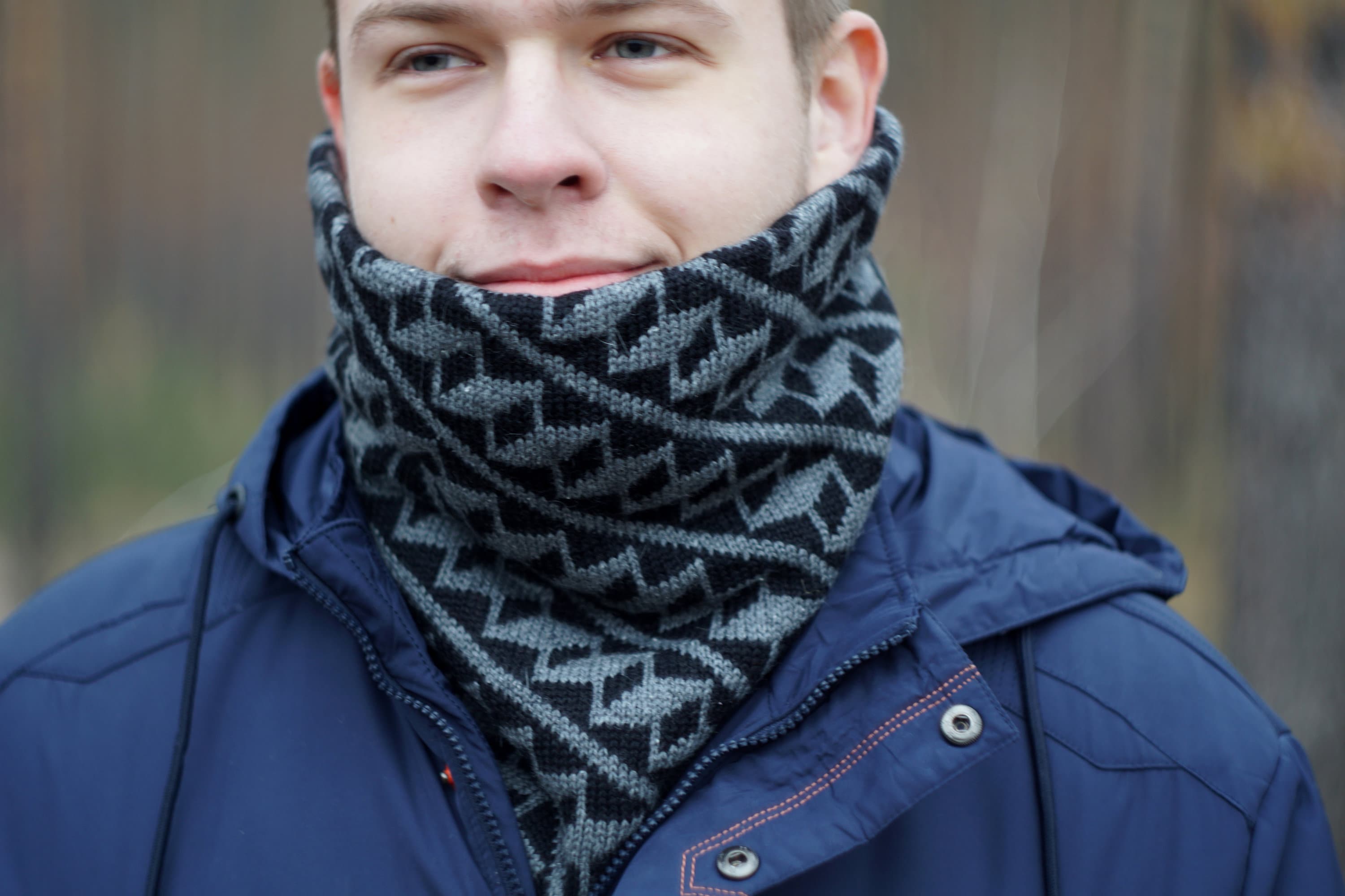 Wool snood mans knit scarf man infinity scarf gift for men Etsy