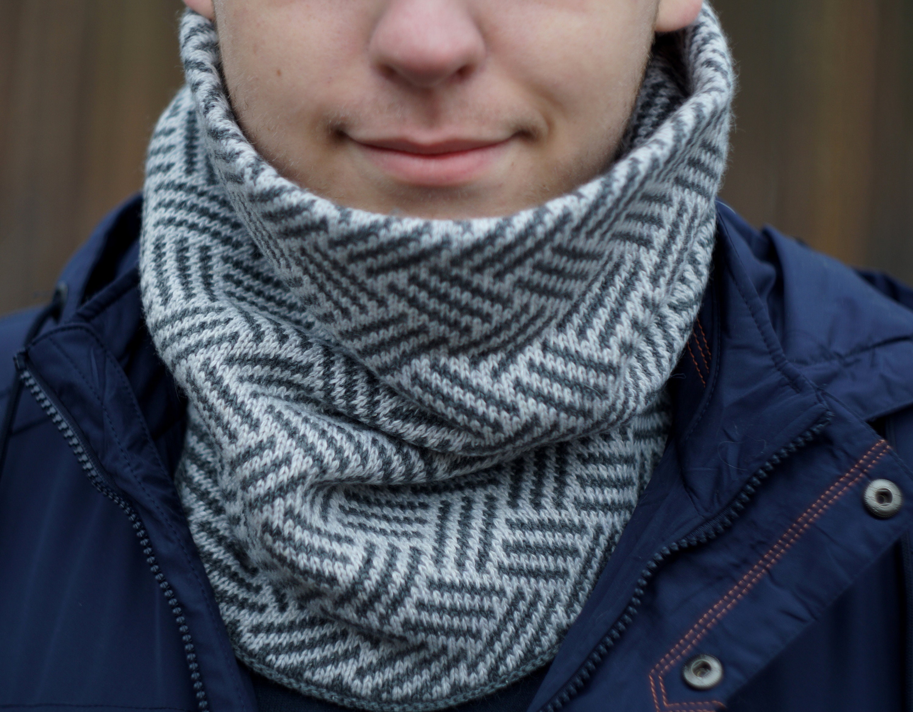 man scarf mens snood gift for men gray male scarf Etsy