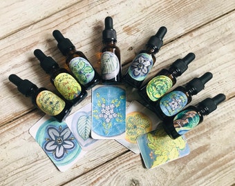 Tree Essences Bundle- 8 Celtic Medicine Wheel Tincture, Tree Tincture, Animal Guide Essence, made in Cornwall UK