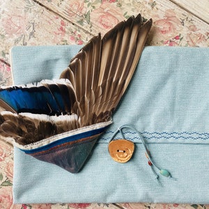 Ceremonial Smudge Fan, Mallard Duck Fan, Cruelty Free Feathers, Smudge Healing Fan, Shamanic Tools, Cornwall UK