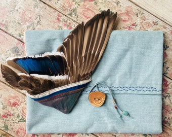 Ceremonial Smudge Fan, Mallard Duck Fan, Cruelty Free Feathers, Smudge Healing Fan, Shamanic Tools, Cornwall UK