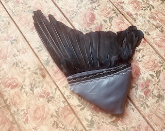 Rook Fan, Ceremonial Smudge Fan, Cruelty Free Feathers, Smudge Healing Fan, Shamanic Tools, Cornwall UK