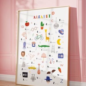 D I G I T A L | Póster del alfabeto holandés | ABC impresión holandés | Guardería colorida | Impresión artística del alfabeto | Decoración de habitaciones infantiles | Impresión educativa