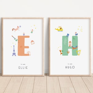 Letra H | Letra H impresa | Impresión de nombre personalizada | Guardería descarada y colorida | Inicial personalizada H | Género neutro | Arte de letras para bebés