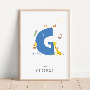 Lettera G | Stampa alfabeto G | Stampa personalizzata del nome | Asilo nido colorato e impertinente | Iniziale G personalizzata | Genere neutro | Arte della lettera, bambino