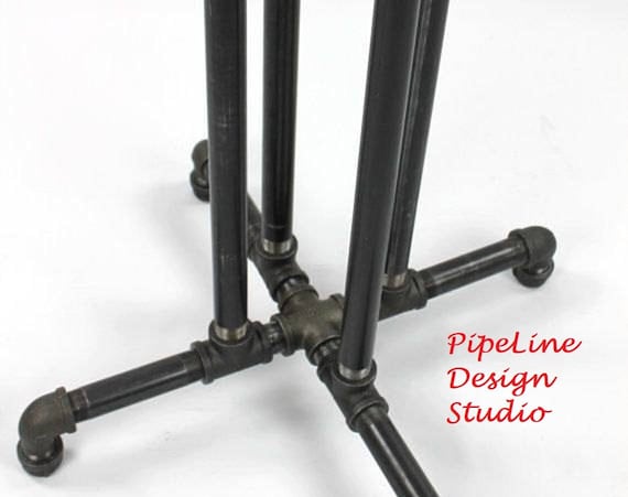Industrial Pipe Table Base "DIY" Parts Kit, 1" Black Pipe, 22" Wide Base- 20" - 44" Tall, Bars, Restaurants, Coffee Shops, Breweries