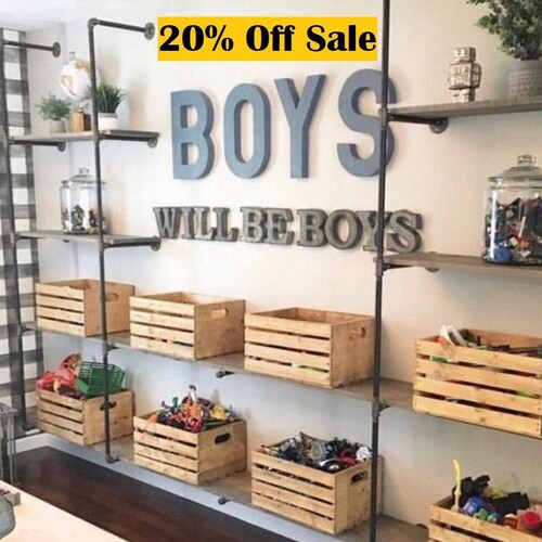 Black Pipe Shelving diy Parts Kit One Set Etsy