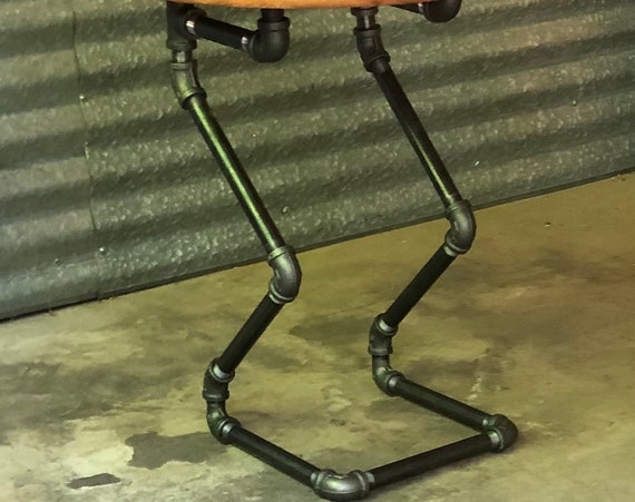 Industrial Pipe Accent Table/End Table Base - 1" pipe x 12" wide x 20" tall, "DIY" Parts Kit