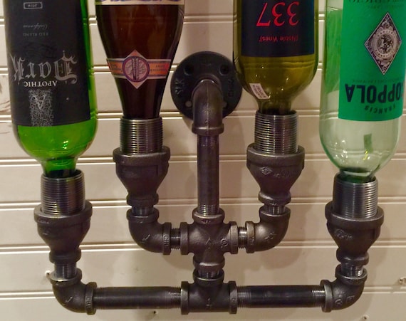 Industrial Pipe Wine Rack, Liquor Bottle Rack
