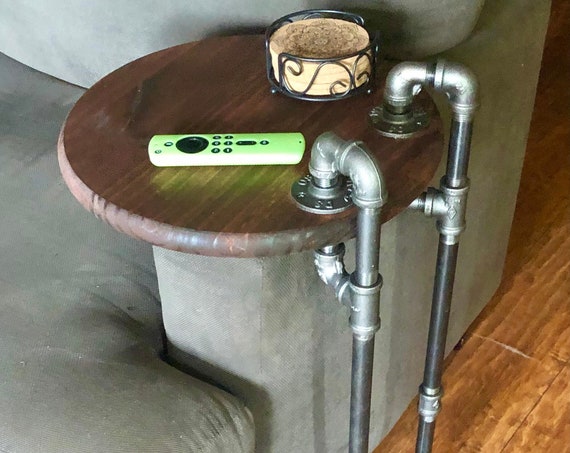 Industrial Pipe C table, Sofa Table, Laptop Table, Slide under table