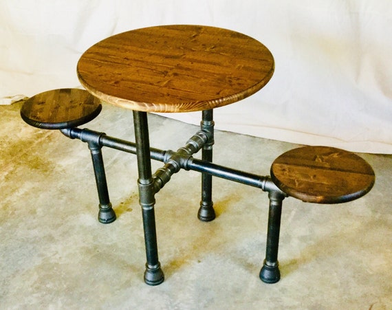 Industrial Design Black Pipe Table "DIY" Parts Kit, 1-1/4" Black Pipe- Optional table top/seats, FREE SHIPPING!!