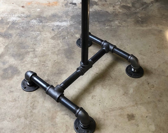 Black Pipe Table Base "DIY" Parts Kit, Pedestal Table Base, Pub, Bar Table, 1" Pipe x 18” Wide Base, Height options available- 30” and 40”