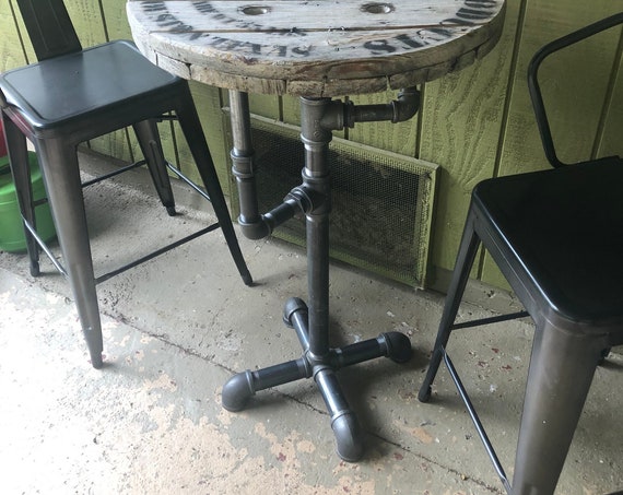 Industrial Pipe Table Base DIY Parts Kit - 1.5" Pipe x 38" tall x 22" wide base