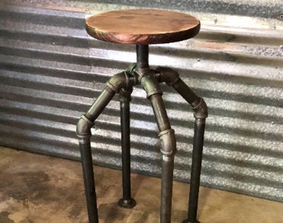 Pipe Bar Stool, Sturdy 1” Pipe, Available Heights - 20”, 24”, 27”, 30”