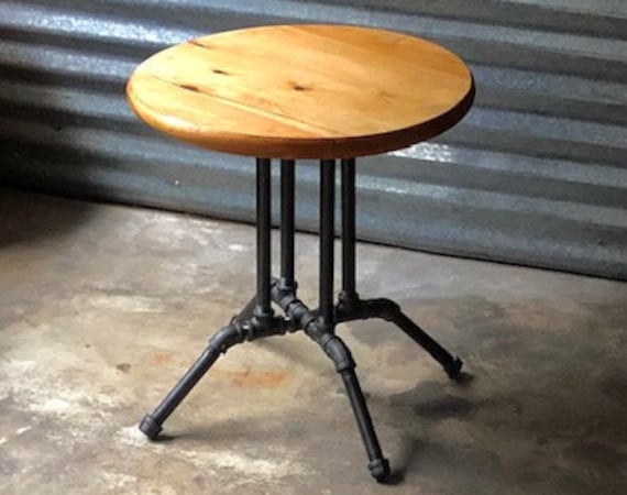 Black Pipe Table Base - “DIY" Parts Kit - 18” x 18” Table Base x 20” tall (with wood top option) or use your own table top