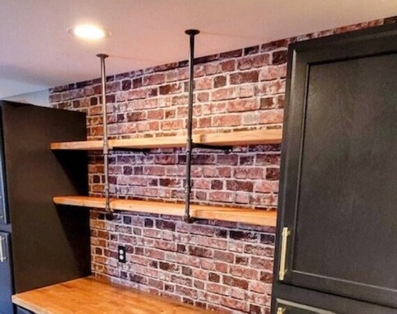 Industrial Pipe Shelving, Parts Kit "DIY" - 2 Shelves x 10" Deep x 40" tall, Easy and Affordable Home Project FREE Shipping!