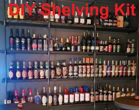 Pipe Shelving, 6 Shelf Wall Mounted, Parts Kit "DIY", Perfect Shelving for Bar, Coffee Shop, Restaurant, Clothing Store