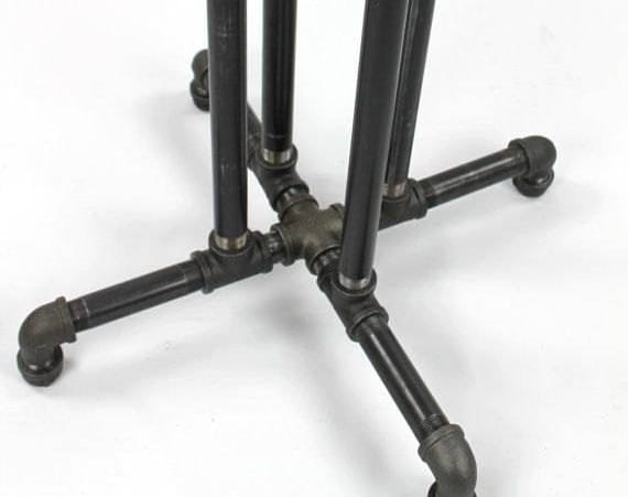 Industrial Black Pipe Table Base "DIY" Parts Kit, PUB, BAR - 3/4" Pipe x 22" Wide Base - 20" - 44" Tall, Bars, Restaurants, Coffee Shops