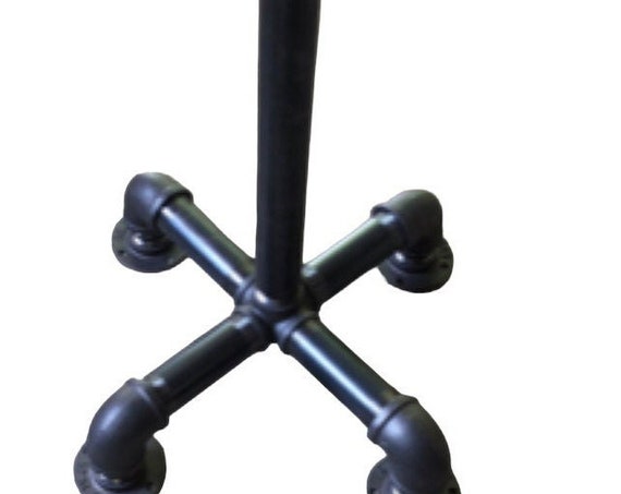 Industrial Pipe Table Base or Bar Stool "DIY" Parts Kit, 1.5" Pipe x 18", 30”, 36”, 38” Tall with 24” wide base - Custom Sizes Available