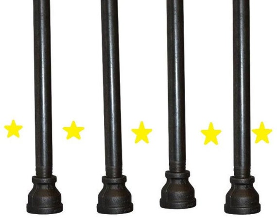 Black Pipe Table Legs, INCLUDES 4 Legs-3/4" Pipe x 4", 5", 6", 7", 8", 9",10", 11", 12", 14", 16", 18", 24", 30", 36", 38", 40", 42" - "DIY"