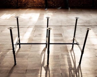 Industrial Pipe Table Base "DIY" Parts Kit, 3/4" Pipe x 30" tall - 6 Table Legs