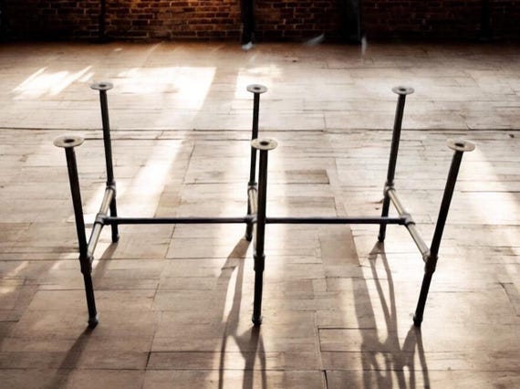 Industrial Pipe Table Base "DIY" Parts Kit, 3/4" Pipe x 30" tall - 6 Table Legs
