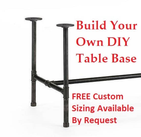 Custom Black Pipe Table Base - FREE QUOTES - Email Me Your Specifications - Pipe Sizes Available - 1/2", 3/4", 1", 1-1/4", 1-1/2" and 2"
