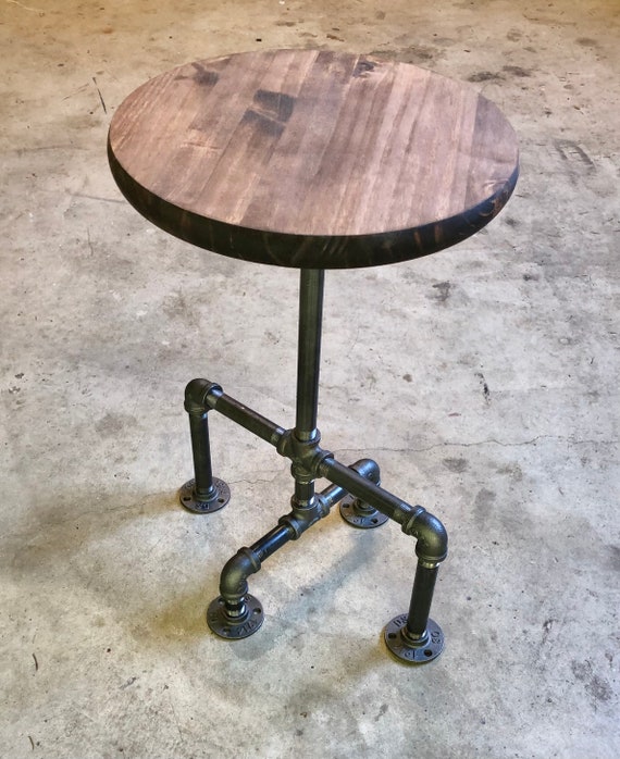 Industrial Pipe Table, Perfect for Side, Accent, End Table or Plant Stand - Folds Flat for Easy Storage!