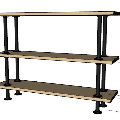 Black Pipe Shelving diy Kit 48 Wide X Etsy