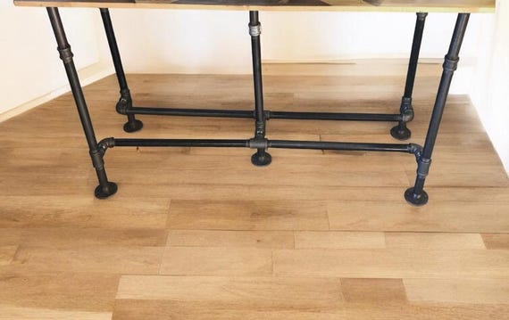 Industrial Pipe Table Base Bar, 66" long, Height Options- 28", 30", 32", 34", 36", 38", 40"  Depth Options- 20", 22", 24", 26", 28", 30"