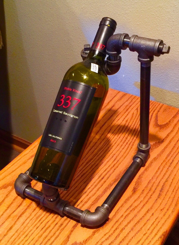 Wine Bottle Rack, Iron Pipe, Decorative Wine Bottle Display