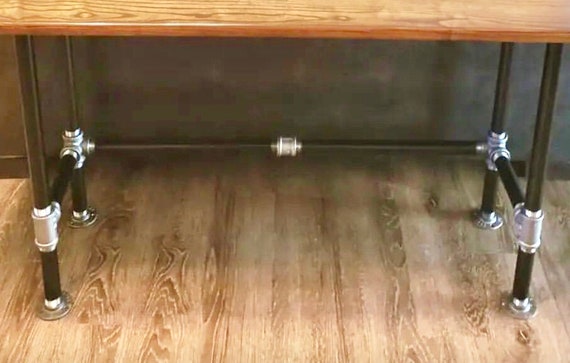 Pipe Table/Desk, Table Base- 3/4” Pipe x 30" T, *Length - 44", 56", 68", 80", 92", *Depth- 16", 18", 20", 22", 24", 26", 28" - DIY Parts Kit