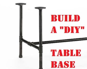 Industrial Iron Pipe Table Base, "DIY" Parts Kit, 3/4" pipe x 36” tall