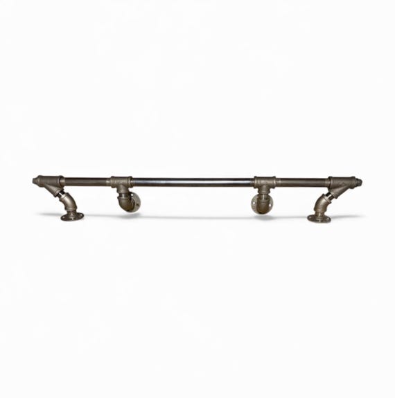 Industrial Iron Pipe Bar Foot Rail Kit - 1” Pipe x 7" Tall x 6" Deep, Kitchens, Bars, Restaurants