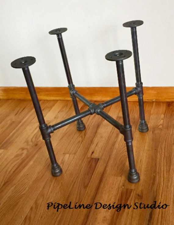 Industrial Pipe Table Base "DIY" Parts Kit, 1/2" Pipe x 30” Tall, Width Options - 12", 14", 16", 18", 20", 22", 24", 26", 28", 30"
